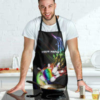 Custom Bowling Quarter Rainbow fFame Bowling Ball Apron with Colorful Flaming Strike Design Rainbow Ball - Wonder Print Shop