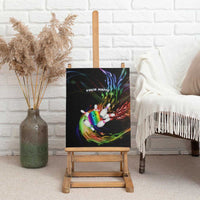 Custom Bowling Quarter Rainbow fFame Bowling Ball Canvas Wall Art with Colorful Flaming Strike Design Rainbow Ball - Wonder Print Shop