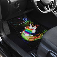 Custom Bowling Quarter Rainbow fFame Bowling Ball Car Mats with Colorful Flaming Strike Design Rainbow Ball - Wonder Print Shop