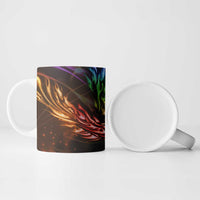 Custom Bowling Quarter Rainbow fFame Bowling Ball Ceramic Mug with Colorful Flaming Strike Design Rainbow Ball - Wonder Print Shop