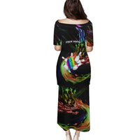 Custom Bowling Quarter Rainbow fFame Bowling Ball Puletasi with Colorful Flaming Strike Design Rainbow Ball - Wonder Print Shop