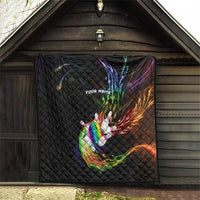 Custom Bowling Quarter Rainbow fFame Bowling Ball Quilt with Colorful Flaming Strike Design Rainbow Ball - Wonder Print Shop