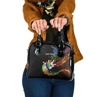 Custom Bowling Quarter Rainbow fFame Bowling Ball Shoulder Handbag with Colorful Flaming Strike Design Rainbow Ball - Wonder Print Shop