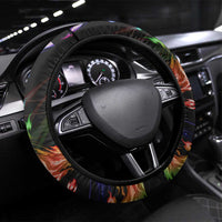 Bowling Quarter Rainbow fFame Bowling Ball Steering Wheel Cover with Colorful Flaming Strike Design Rainbow Ball - Wonder Print Shop