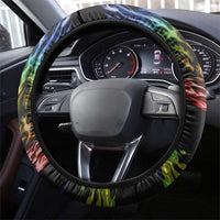 Bowling Quarter Rainbow fFame Bowling Ball Steering Wheel Cover with Colorful Flaming Strike Design Rainbow Ball - Wonder Print Shop