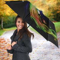 Custom Bowling Quarter Rainbow fFame Bowling Ball Umbrella with Colorful Flaming Strike Design Rainbow Ball - Wonder Print Shop