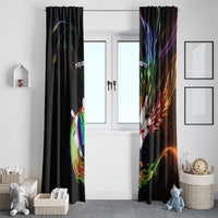 Custom Bowling Quarter Rainbow fFame Bowling Ball Window Curtain with Colorful Flaming Strike Design Rainbow Ball - Wonder Print Shop