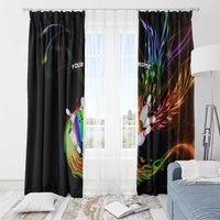 Custom Bowling Quarter Rainbow fFame Bowling Ball Window Curtain with Colorful Flaming Strike Design Rainbow Ball - Wonder Print Shop
