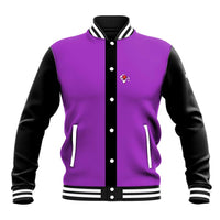 Personalized Purple Black Retro Bowling Baseball Jacket with Cartoon Strike - Wonder Print Shop