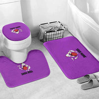 Personalized Purple Black Retro Bowling Bathroom Set with Cartoon Strike - Wonder Print Shop