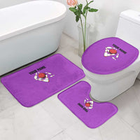 Personalized Purple Black Retro Bowling Bathroom Set with Cartoon Strike - Wonder Print Shop