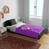 Personalized Purple Black Retro Bowling Bedding Set with Cartoon Strike - Wonder Print Shop
