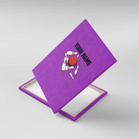 Personalized Purple Black Retro Bowling Canvas Wall Art with Cartoon Strike - Wonder Print Shop