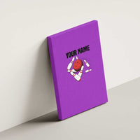 Personalized Purple Black Retro Bowling Canvas Wall Art with Cartoon Strike - Wonder Print Shop