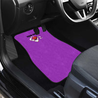 Personalized Purple Black Retro Bowling Car Mats with Cartoon Strike - Wonder Print Shop
