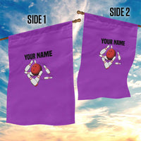 Personalized Purple Black Retro Bowling Garden Flag with Cartoon Strike - Wonder Print Shop