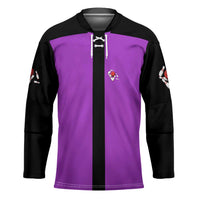 Personalized Purple Black Retro Bowling Hockey Jersey with Cartoon Strike - Wonder Print Shop