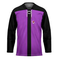 Personalized Purple Black Retro Bowling Hockey Jersey with Cartoon Strike - Wonder Print Shop