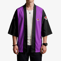 Personalized Purple Black Retro Bowling Kimono with Cartoon Strike - Wonder Print Shop