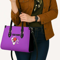 Personalized Purple Black Retro Bowling Leather Bag with Cartoon Strike - Wonder Print Shop