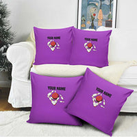 Personalized Purple Black Retro Bowling Pillow Cover with Cartoon Strike - Wonder Print Shop