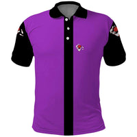 Personalized Purple Black Retro Bowling Polo Shirt with Cartoon Strike - Wonder Print Shop