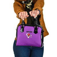 Personalized Purple Black Retro Bowling Shoulder Handbag with Cartoon Strike - Wonder Print Shop