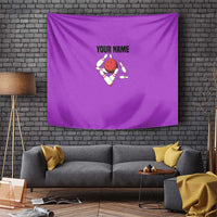 Personalized Purple Black Retro Bowling Tapestry with Cartoon Strike - Wonder Print Shop