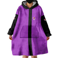 Personalized Purple Black Retro Bowling Wearable Blanket Hoodie with Cartoon Strike - Wonder Print Shop