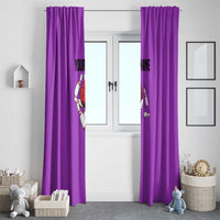 Personalized Purple Black Retro Bowling Window Curtain with Cartoon Strike - Wonder Print Shop