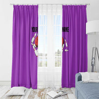 Personalized Purple Black Retro Bowling Window Curtain with Cartoon Strike - Wonder Print Shop