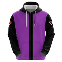 Personalized Purple Black Retro Bowling Zip Hoodie with Cartoon Strike - Wonder Print Shop
