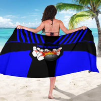 Custom Blue and Black Bowling Sarong with Exploding Strike Design Pin Graphics - Wonder Print Shop