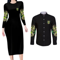 Karma Fairy Skull Couples Matching Long Sleeve Bodycon Dress and Long Sleeve Button Shirt - Wonder Print Shop