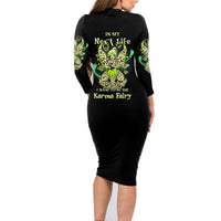 Karma Fairy Skull Family Matching Long Sleeve Bodycon Dress and Hawaiian Shirt - Wonder Print Shop
