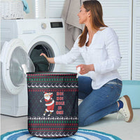 Santa Hole in One Christmas Laundry Basket with Golf Clubs and Festive Pattern - Wonder Print Shop
