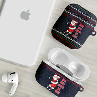 Santa Hole in One Christmas AirPods Case with Golf Clubs and Festive Pattern - Wonder Print Shop