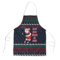 Santa Hole in One Christmas Apron with Golf Clubs and Festive Pattern - Wonder Print Shop