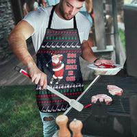 Santa Hole in One Christmas Apron with Golf Clubs and Festive Pattern - Wonder Print Shop