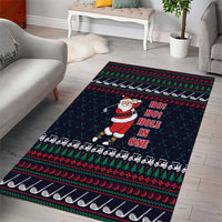 Santa Hole in One Christmas Area Rug with Golf Clubs and Festive Pattern - Wonder Print Shop