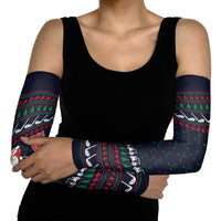 Santa Hole in One Christmas Arm Sleeves with Golf Clubs and Festive Pattern - Wonder Print Shop