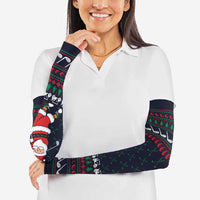 Santa Hole in One Christmas Arm Sleeves with Golf Clubs and Festive Pattern - Wonder Print Shop