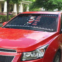 Santa Hole in One Christmas Auto Sun Shade with Golf Clubs and Festive Pattern - Wonder Print Shop