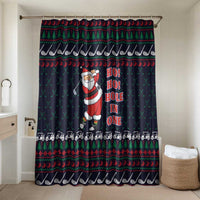 Santa Hole in One Christmas Bathroom Set with Golf Clubs and Festive Pattern - Wonder Print Shop
