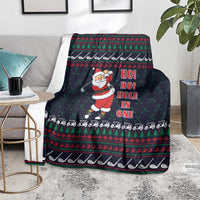 Santa Hole in One Christmas Blanket with Golf Clubs and Festive Pattern - Wonder Print Shop