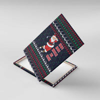 Santa Hole in One Christmas Canvas Wall Art with Golf Clubs and Festive Pattern - Wonder Print Shop