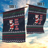 Santa Hole in One Christmas Garden Flag with Golf Clubs and Festive Pattern - Wonder Print Shop