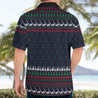 Santa Hole in One Christmas Hawaiian Shirt with Golf Clubs and Festive Pattern - Wonder Print Shop