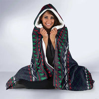Santa Hole in One Christmas Hooded Blanket with Golf Clubs and Festive Pattern - Wonder Print Shop