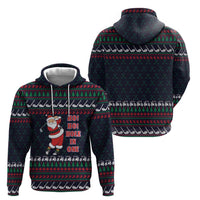 Santa Hole in One Christmas Hoodie with Golf Clubs and Festive Pattern - Wonder Print Shop